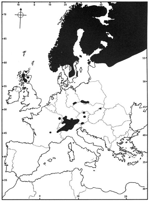 Aeshna caerulea - oblasť rozšírenia